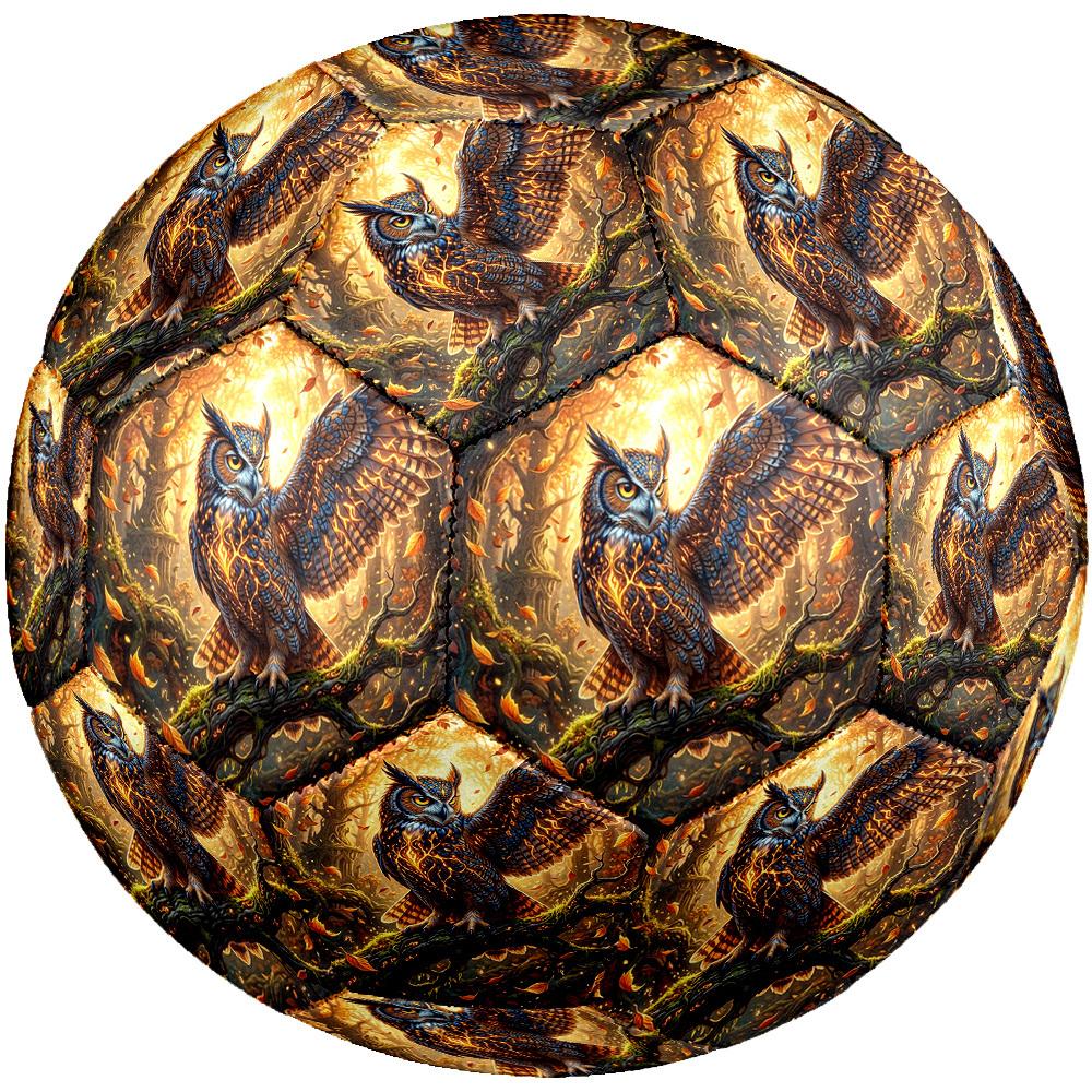 1pc Autumnal Owl Majesty Theme Soccer Ball Football, Size 5, Lightweight PVC, Outdoor Training Soccer Ball,Sports Gift t61429