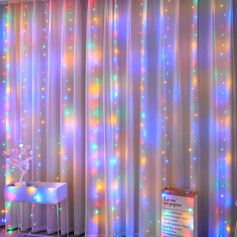 Curtain Garland LED String Lights Festival Decoration 8 Modes USB Remote Control Holiday Wedding Fairy Lights for Bedroom Home
