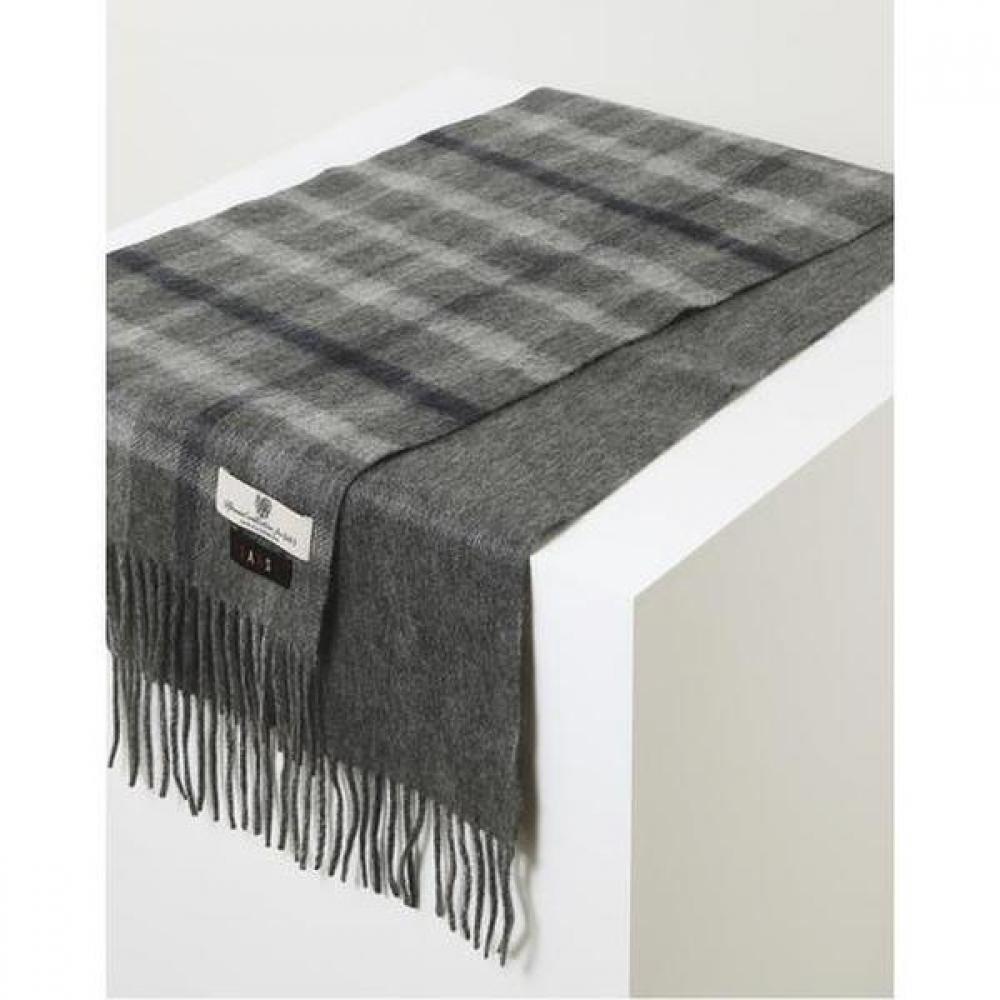 Daks Unisex Light Gray Check 100 Cashmere Reversible Muffler Dbmu4f803g2