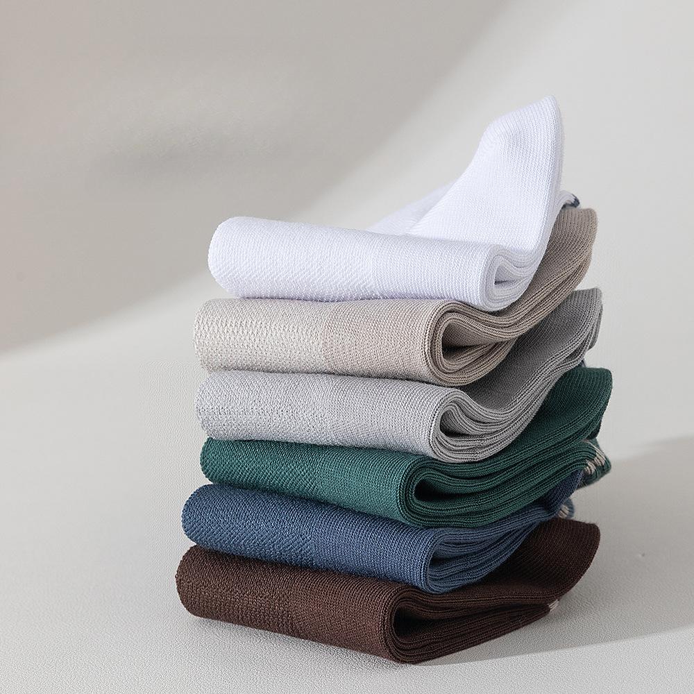 5 пар мужских летних антибактериальных носков без косточек длиной до середины икры в деловом стиле