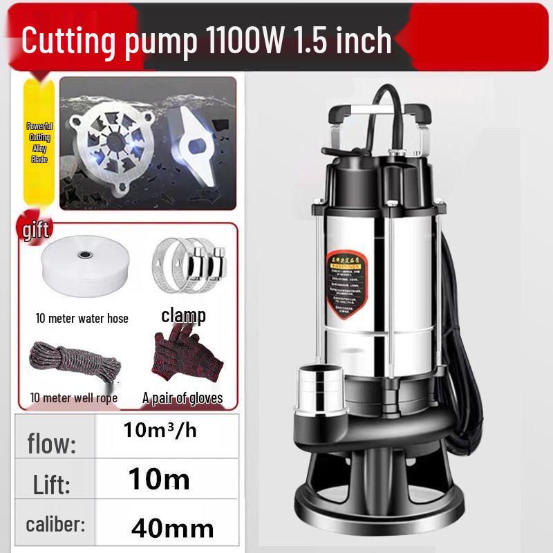 220V Household Sewage & Sludge Pump for Septic Tank and Drainage