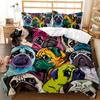Cartoon Pug Duvet Cover Set Queen/King Size Cute Puppy Theme Bedding Set Golden Retriever Husky Pet Soft Polyester Quilt Cover