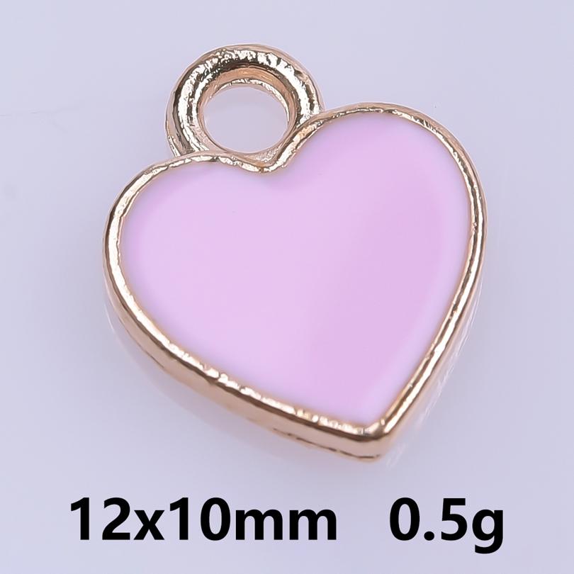 Pink Love Girl Accessories Enamel Bulk Charms For Jewelry Making Supplies Moon/Flower/Butterfly Pendants Charm DIY Earring Craft