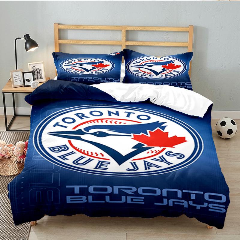 Постельное белье Toronto Jays, 3 предмета, Включает 1 пододеяльник и 2 наволочки, Идеальный подарок на Рождество, Подходит для спальни, общежития