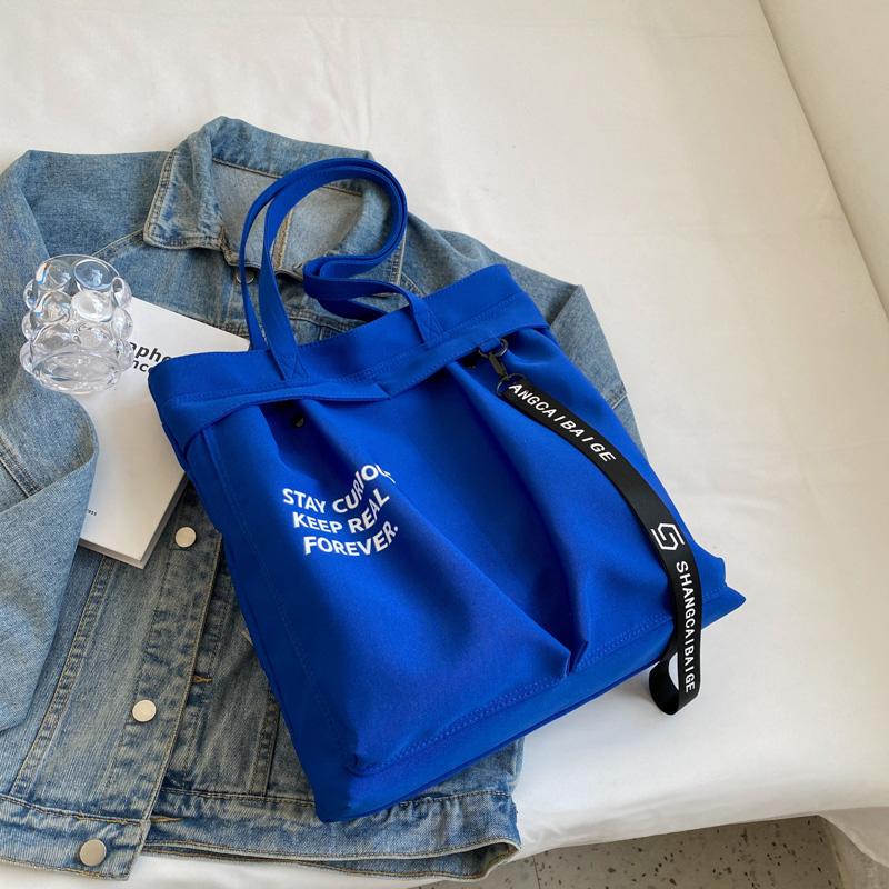 Холщовая сумка с буквенным принтом, женская большая сумка, студенческая сумка через плечо большой вместимости