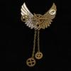Unisex Steampunk Brooch Vintage Metal Pin with Gear And Wing Mechanical Scarf Lapel Pin for Women Men