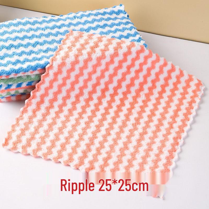 Катионная коралловая флисовая абсорбирующая вафельная салфетка для посуды - нелипкая масляная кухонная чистящая ткань