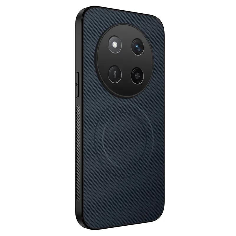 Противоударный силиконовый чехол из углеродного волокна для телефона Honor X6B X6C X7B X7C X8C X9B X9C X60 Pro с магнитной беспроводной зарядкой