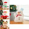 Holiday Plush Character Santa Snowman Reindeer With Short Pile Fabric For Christmas Gift And Display