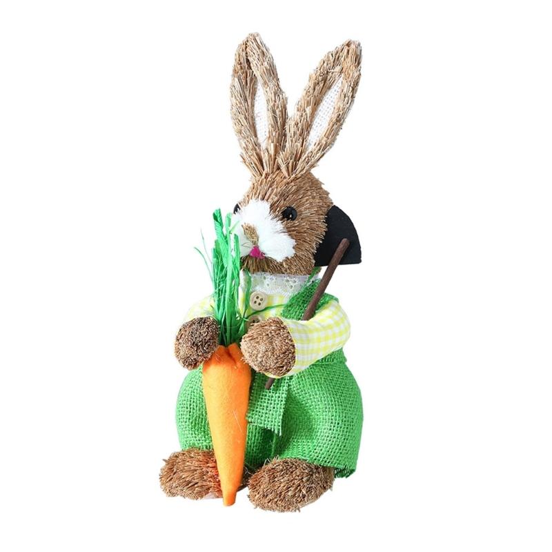 Artificial Straw Easters Rabbit Holiday Wedding Indoor Outdoor Festival Supplies Decorations Rabbit Doll Animal Model