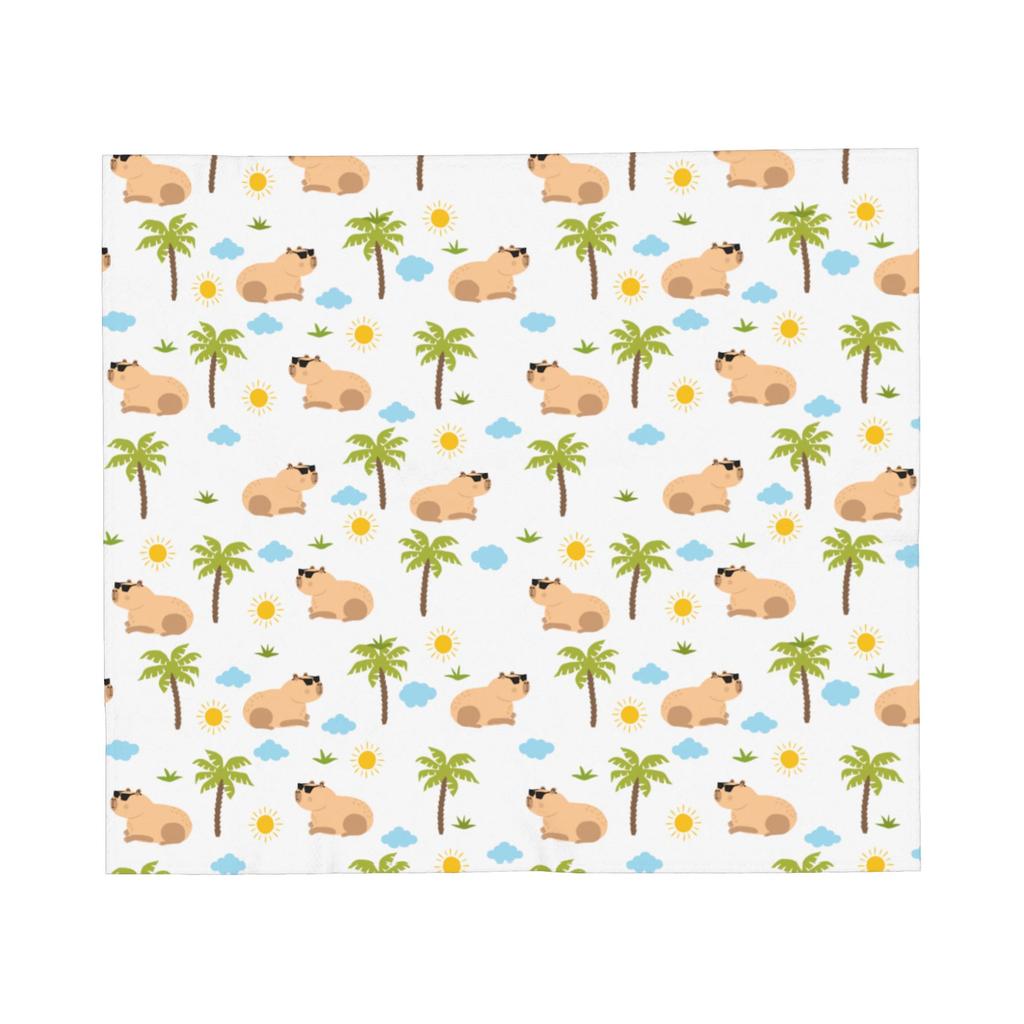 Capybara Blankets Fleece Textile Decor Cartoon Cute Multifunction Super Soft Throw Blankets for Bed Outdoor Quilt