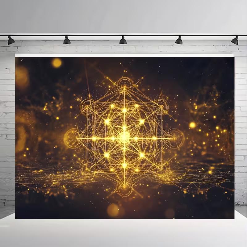 2D Metatron's Cube Sacred Geometry Backdrop Spiritual Photo Booth Banner