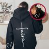 Faith Jesus Heart Cross Print Women Hoody Hoodies Hip Hop Soft Hoodies Casual Fleece Pullovers Fleece Zip Up Woman Sweatshirts