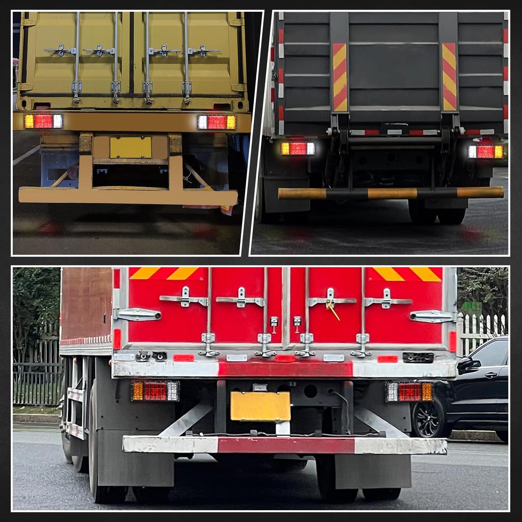 Aoling Truck Tail 12V Car Trailer Tail Waterproof LED Tail Lights for Universal and Square Set of 2 Lights, Lights, 4-Function Trailers, Boats, More,