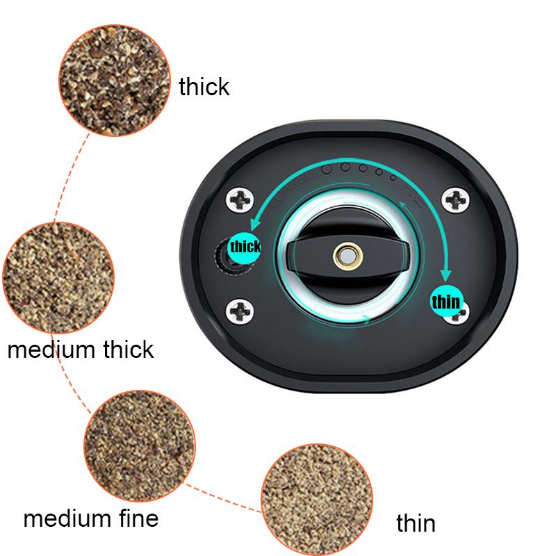 1PC Electric Salt Pepper Grinder Adjustable Coarseness Spices Grinder Refillable Spice Mills Multifunction Kitchen Tools