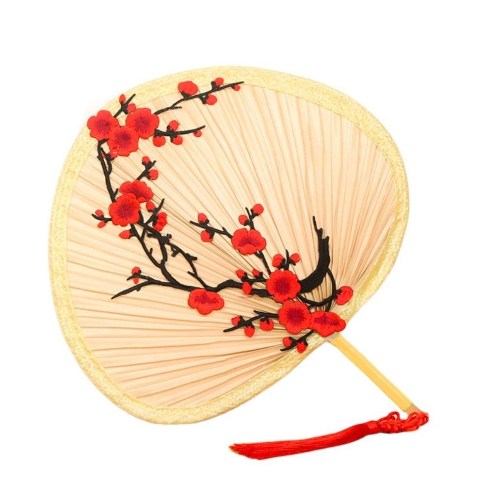 Бамбуковый плетеный веер в китайском стиле, летний, ручной работы, веер из пальмовых листьев, украшение для дома, соломенный веер