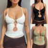 Crop Tops For Women Sexy Cami Tank Hollow Out Midriff Summer Sleeveless Camisole Shirt