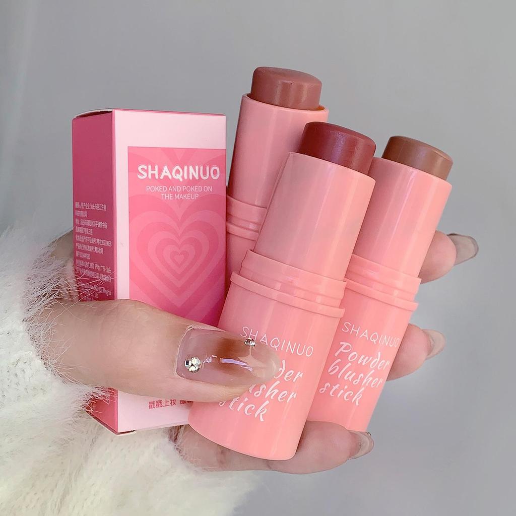 SHAQINUO Velvet Matte Smooth Blush Stick, стойкие и с низкой насыщенностью, естественный эффект макияжа и простота нанесения