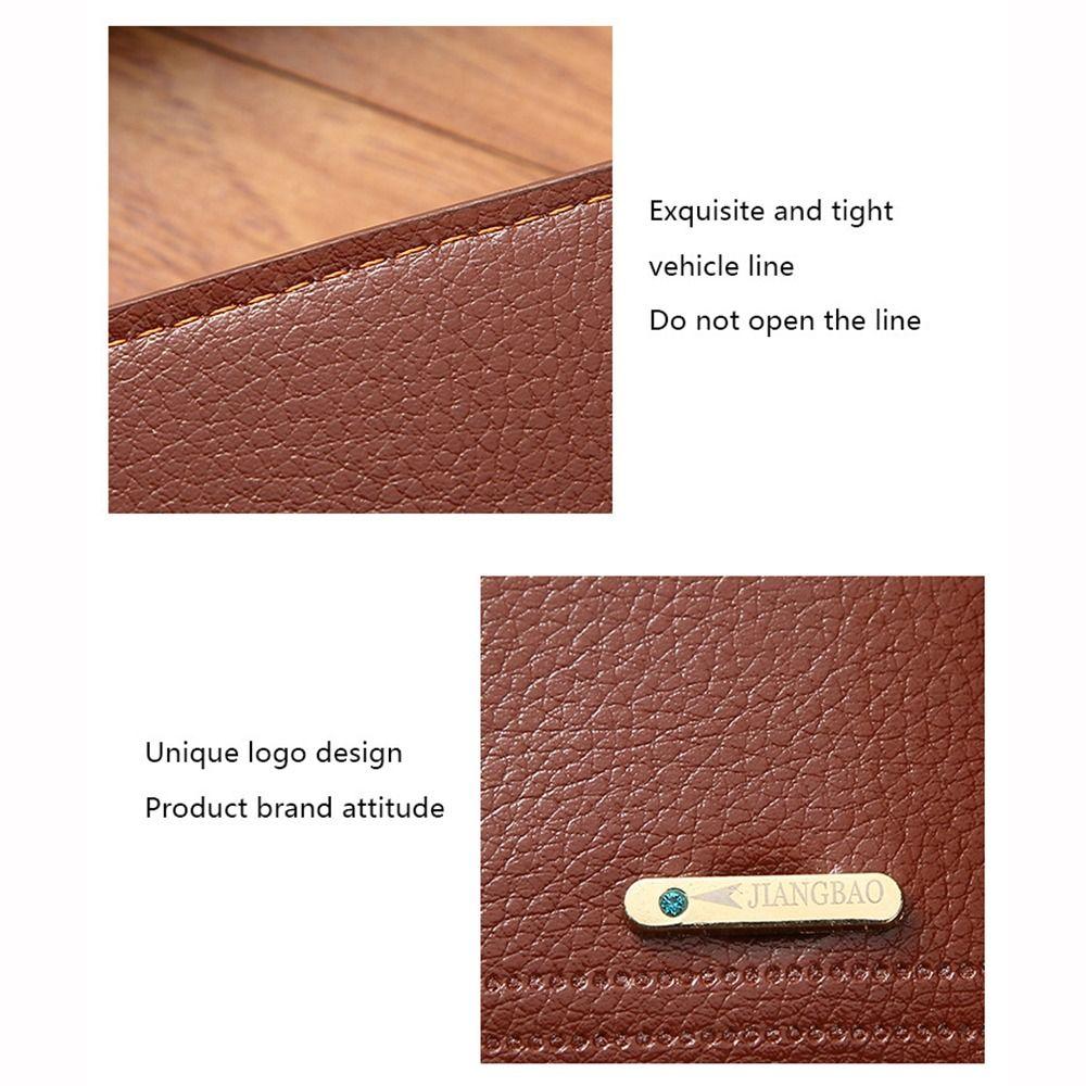 Large Capacity Male Leather Purse PU Leather ID Card Holder Portable Pocket Purse Daily Use
