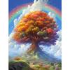Круглый бриллиант 5D DIY Алмазная живопись Радуга и Дерево Вышивка Крестом Мозаика Декорация Подарок