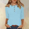 Women Cute Print Tees Blouses Casual Plus Size Basic Tops Pullover For  3/4 Sleeve Shirts