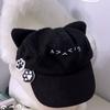 Anime Cat Ears Baseball Cap Y2k Embroidery Baseball Hat Casual Octagonal Hat  Outdoor