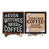 Holiday Atmosphere Home Decor Halloween Wooden Coffee Photo Frame, Retro Distressed Sign for Decorative Holder Countertop Decor, Rustic Autumn