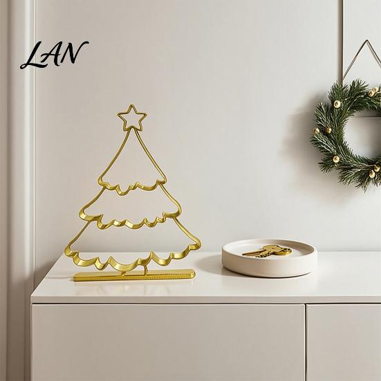 Christmas Party Supplies 3D Printed Hollow Tree Ornament, Modern Minimalist Festive Durable Pla Ornament Gifts Sculpture, Decorative Tabletop