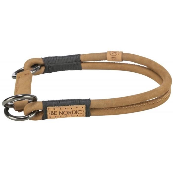 Collier Semi-étrangleur - Trixie - Be Nordic - Cuir - Marron - Pour Chien Moyen