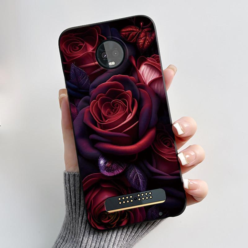 Чехол для Motorola Moto Z3 Play Красивый узор с маленькой девочкой Ударопрочный Мягкий чехол-бампер Силиконовый Желе Черный чехол