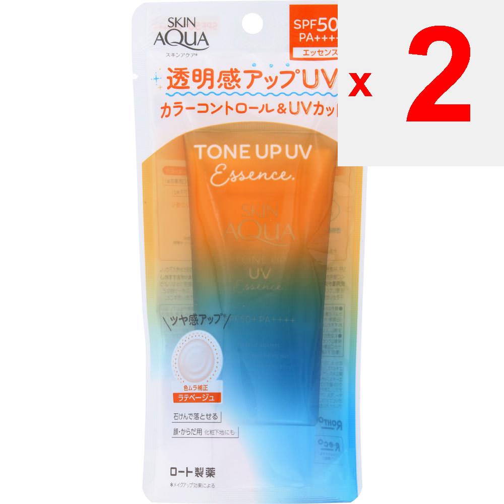Rohto Skin Aqua Tone Up UV Essence Latte Beige 80 г Солнцезащитный уход. (Чтобы предотвратить неравномерное нанесение, наносите
