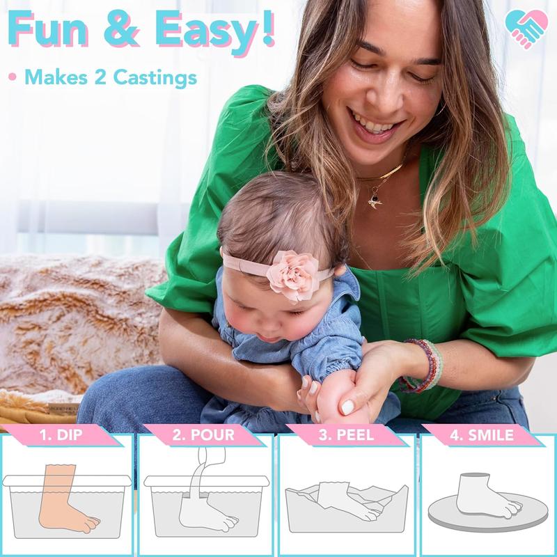 Luna Bean Baby Hand and Foot Casting Kit - 100% Non-Toxic Complete Molding Kit Makes 2 Castings Keepsake