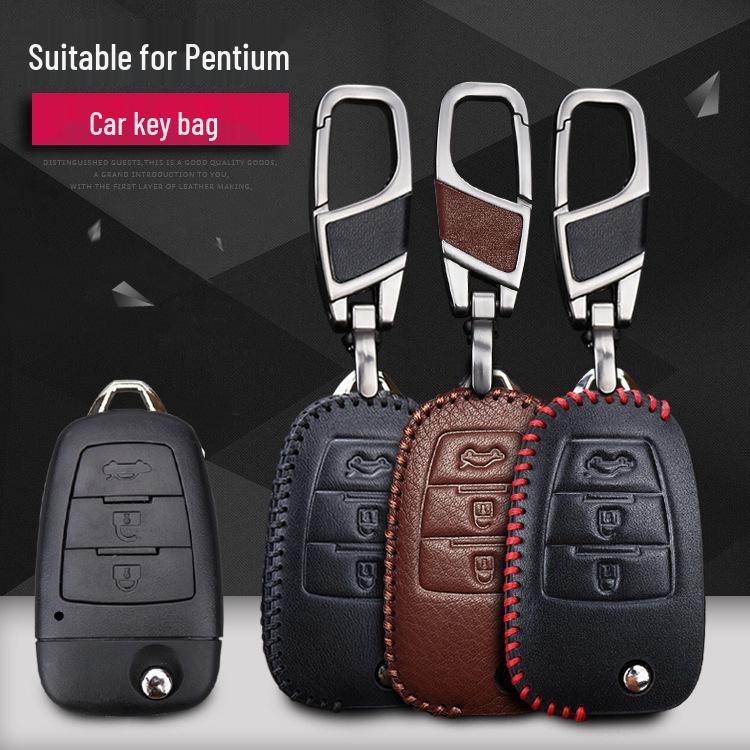 FAW Besturn X80 Genuine Leather Key Cover & Shell with Buckle
