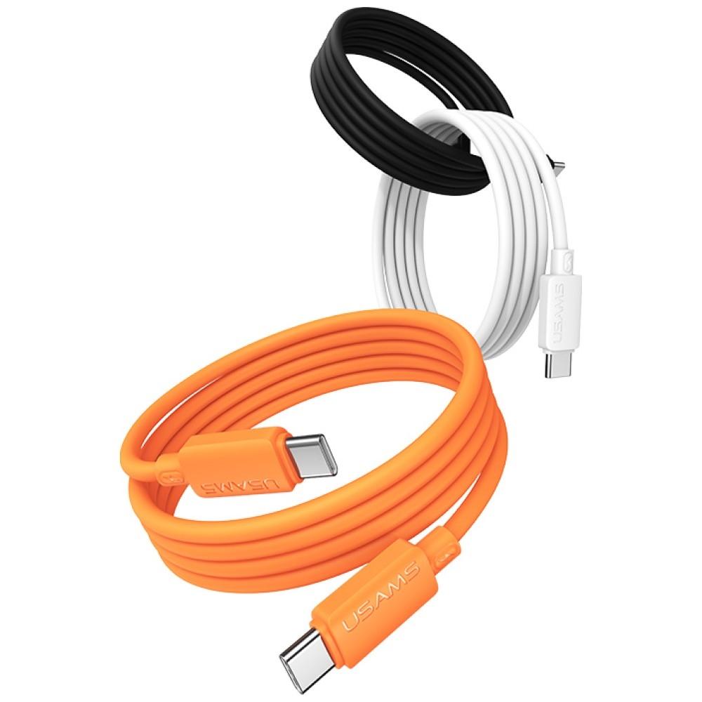 USAMS U98 30W 3A Silicone Fast Charging USB-C to Lightning cable black