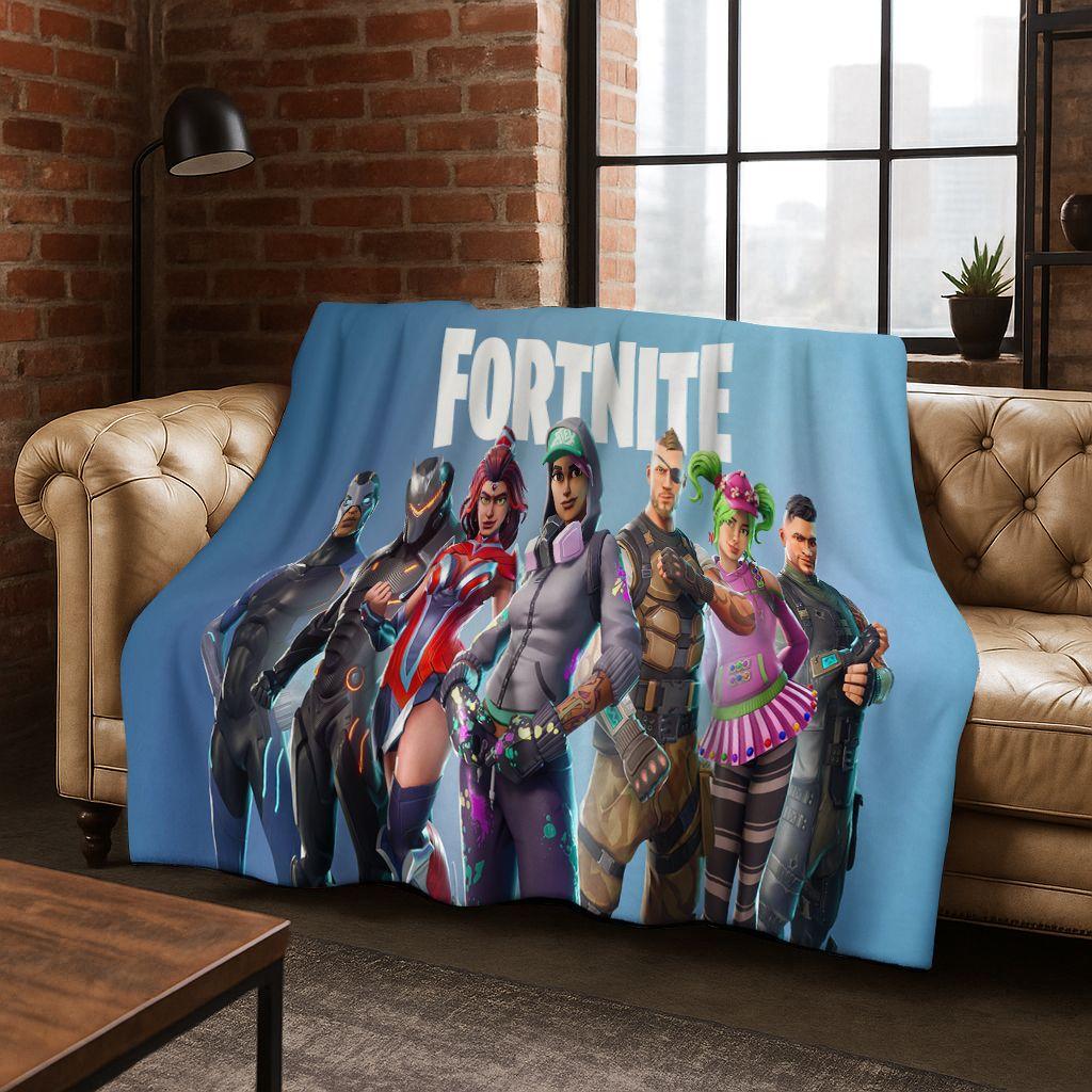 3D F-Fortnite Game Cartoon Flannel Blanket Soft Warm Throw Blanket for Bed Bedroom Room Living Room Travel Camping Kids Gift