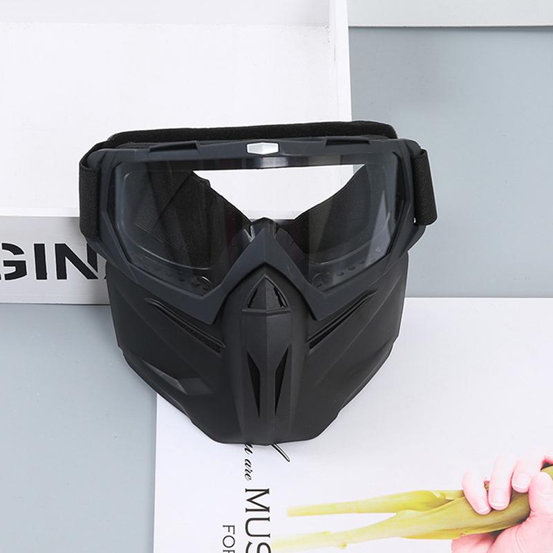 Велосипедные мотоциклетные очки, очки для защиты глаз, съемная маска для лица, регулируемая