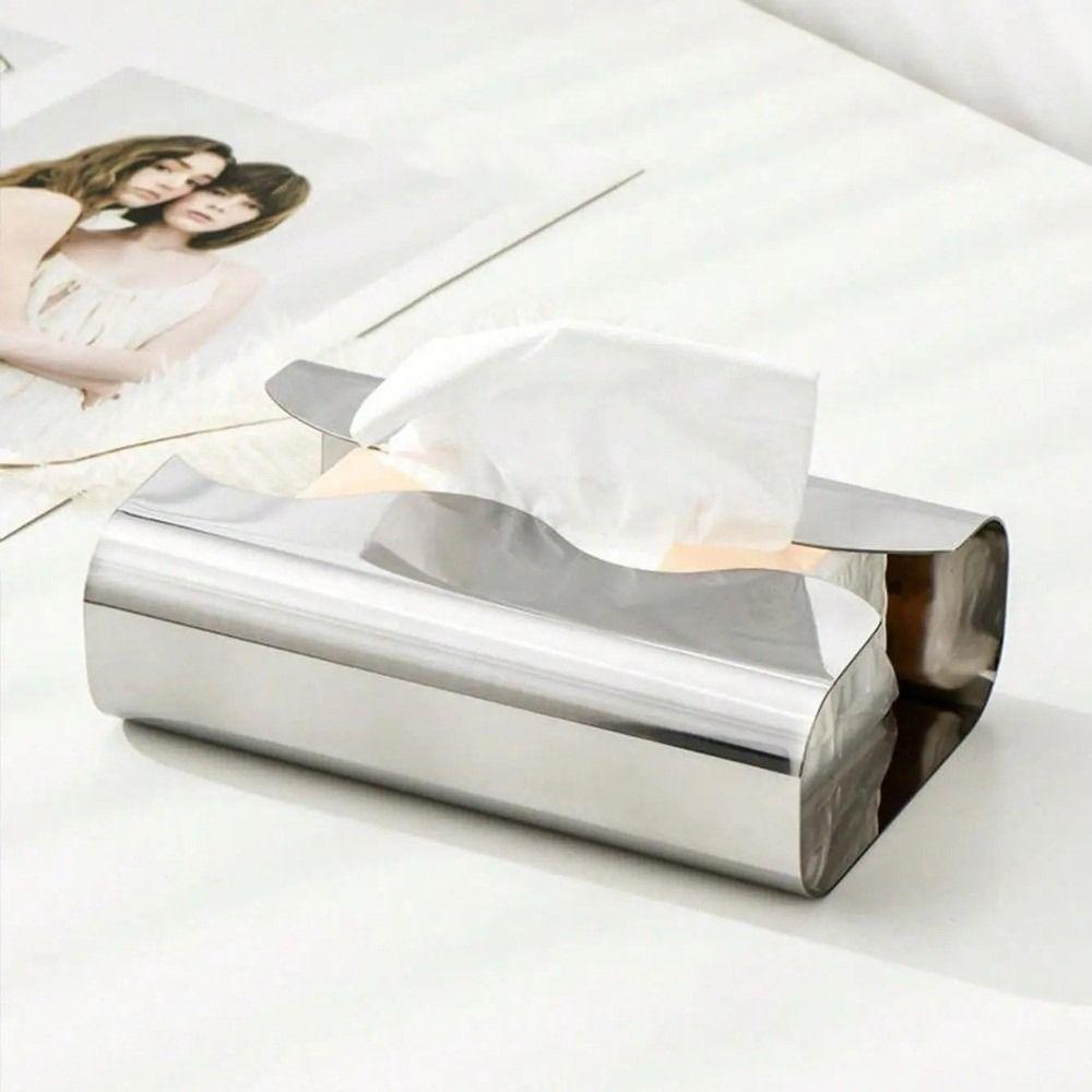 Minimalist Stainless Steel Tissue Box Waterproof Paper Towel Case Creative Paper Dispenser  Kitchen