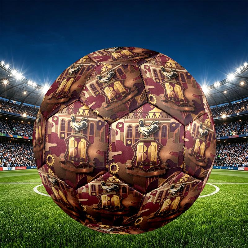 Футбольный мяч Bradford City AFC, размер 5. Износостойкий мяч из ПУ для матчевых тренировок и ежедневной практики. Подарок на день рождения для любителей футбола