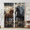 2 шт., фильтрующие шторы (исключая удилища, неподвижный, без батареек) Лошадь, Гора для использования в спальнях и гостиных