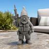 3D Printed Dwarf Soldier Ornament, Waterproof Resin Sun And Rain Resistant Statues, Armed Miniature Figurine for Outdoor Indoor Decor