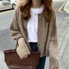 Autumn Elegant Warm Sweater Cardigan Fashion Loose Thick V-neck Knitted Sweaters Vintage Winter Clothes Women Tops 16053