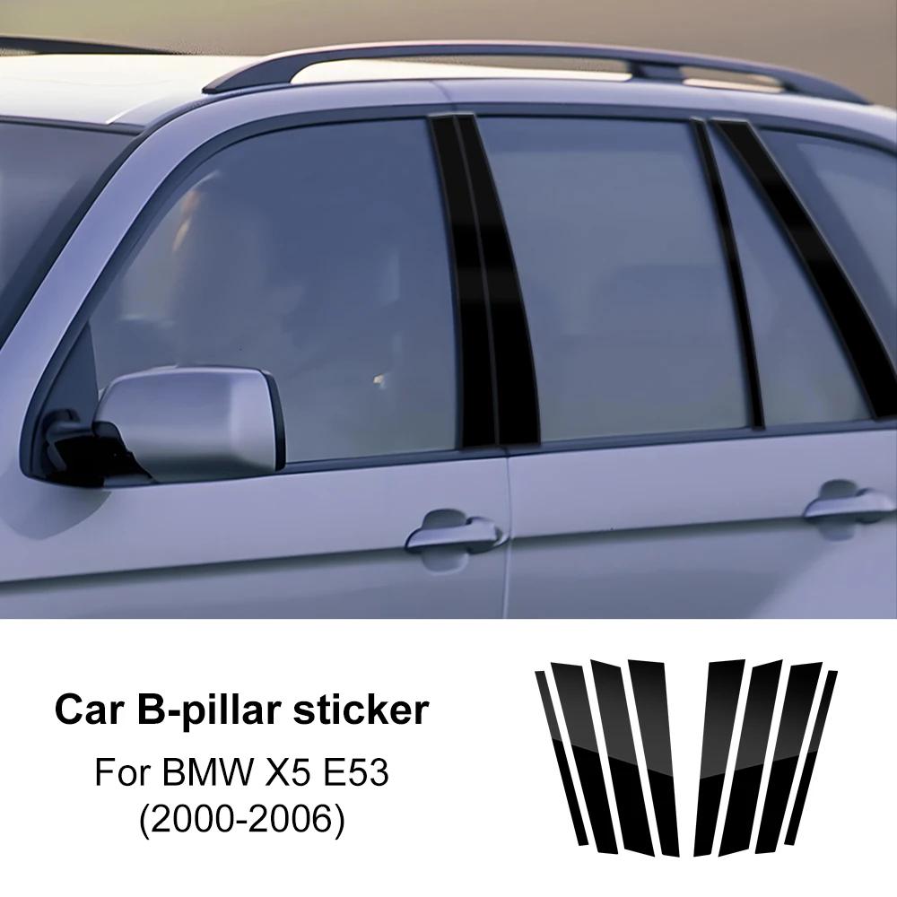 For BMW X5 E53 2000 2001 2002 2003 2004 2005 2006 Car Window Door Column B Pillar Glossy Black PC Sticker.