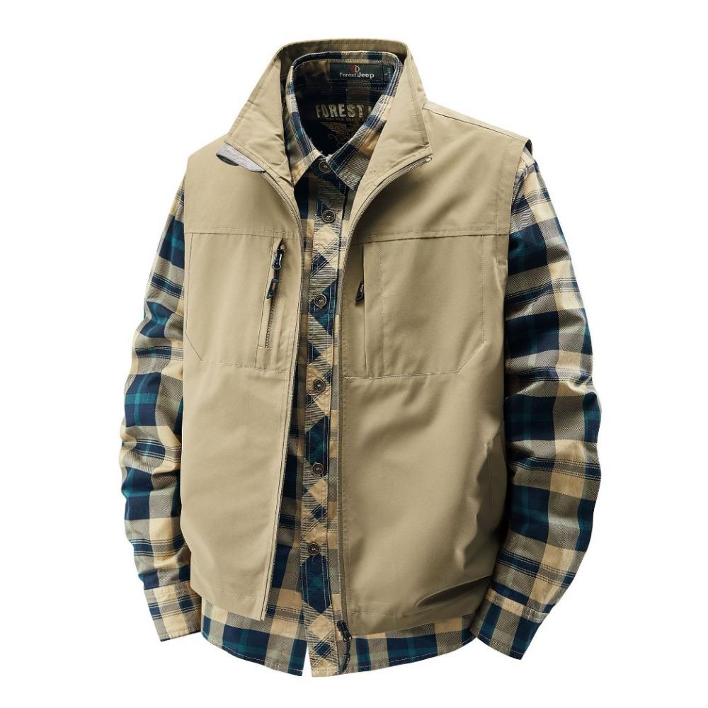 Летний мужской уличный дышащий жилет без рукавов Мужской повседневный жилет с несколькими карманами Мужской карго сафари рабочий жилет Большой размер 6XL