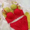 Clearance Sale Sexy Underwear French Small Breasts Gather Anti-Sagging Large Size Red Natal Year Lace Bra