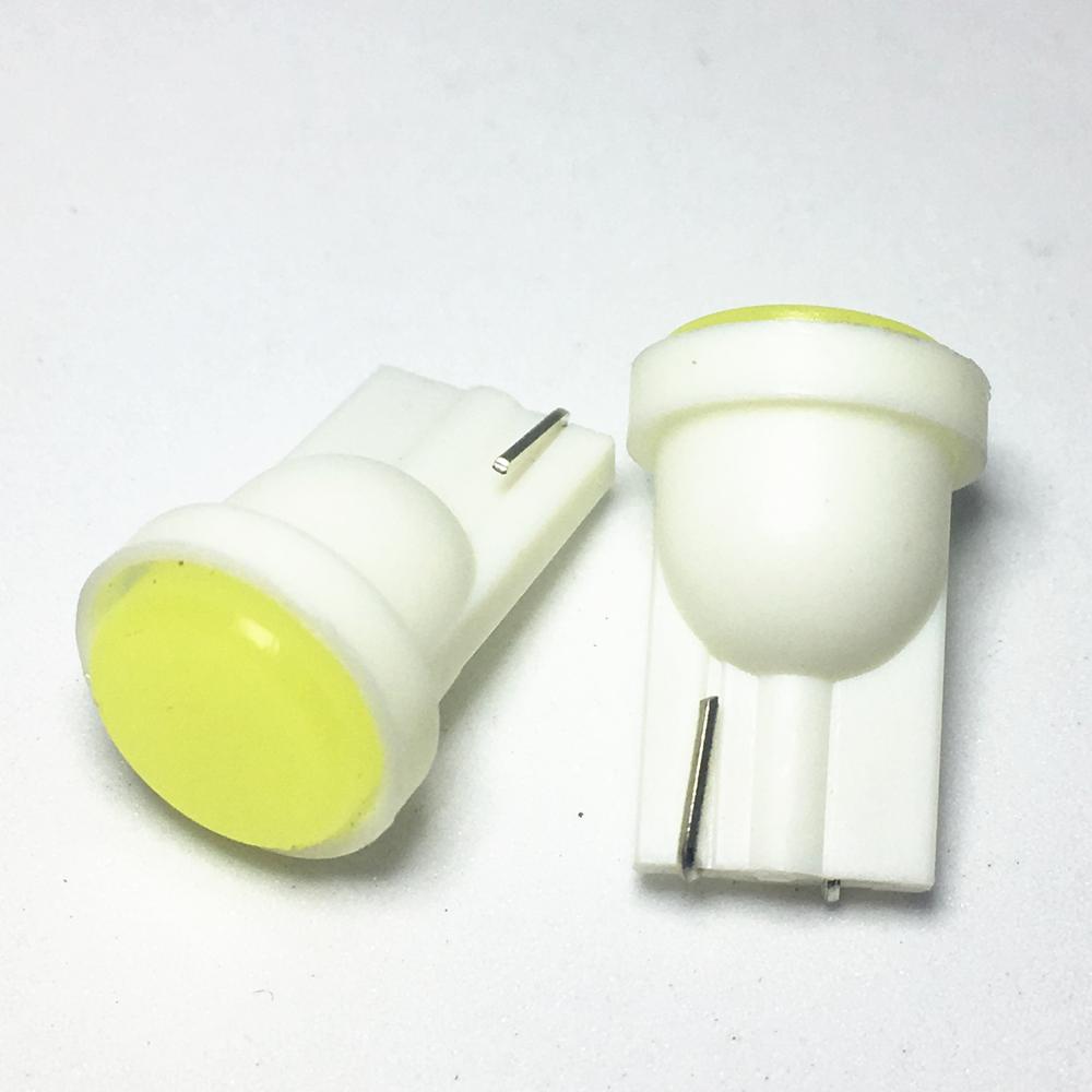 10pc T10 W5W led Car White Trunk light Wedge Side Bulb Car led Ceramic License plate lamp 194 168 COB LED parking lights 12V Bulbs 7