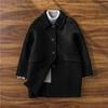 Kids' Stylish Wool Double-Sided Cashmere Coat - Mid-Length Korean Style for Spring, Autumn, and Winter