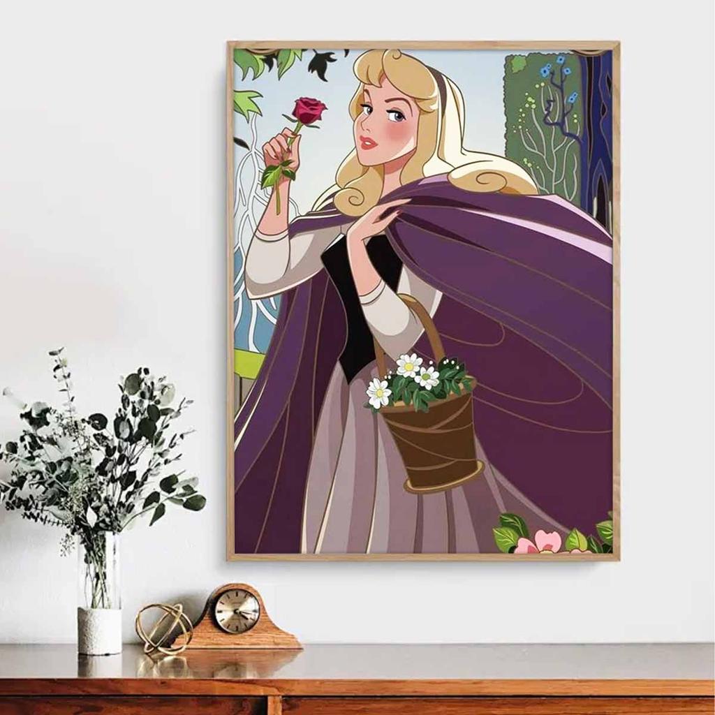 5D Diy Diamond Painting The Princess Picking Flowers Full Drill Rhinestones Mosaic Embroidery Handmade Products Home Decor Gift