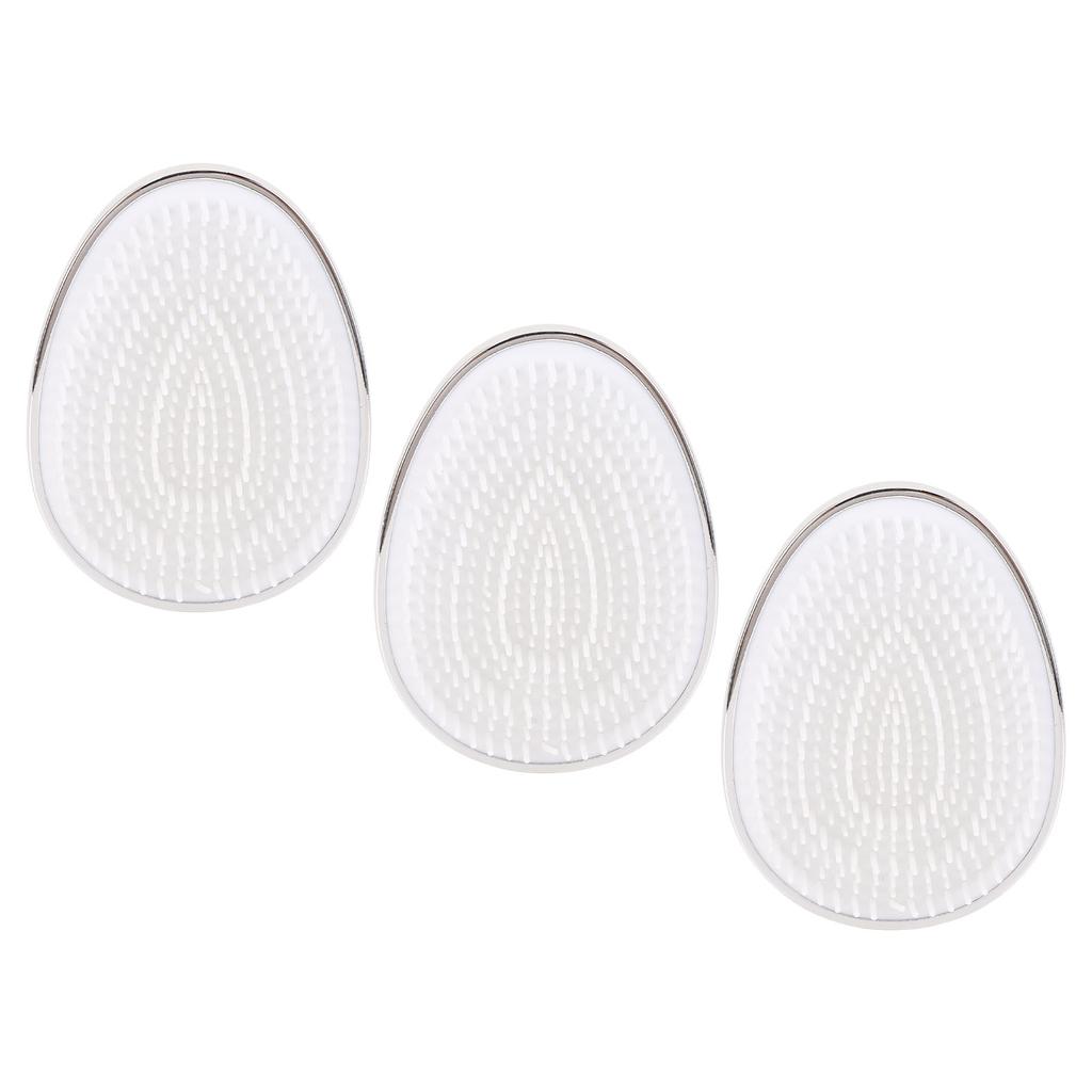 4pcs Silver Plating Egg Shape Hair Brush Gentle Detangling Brush Portable Hair Comb for All Hair Typ