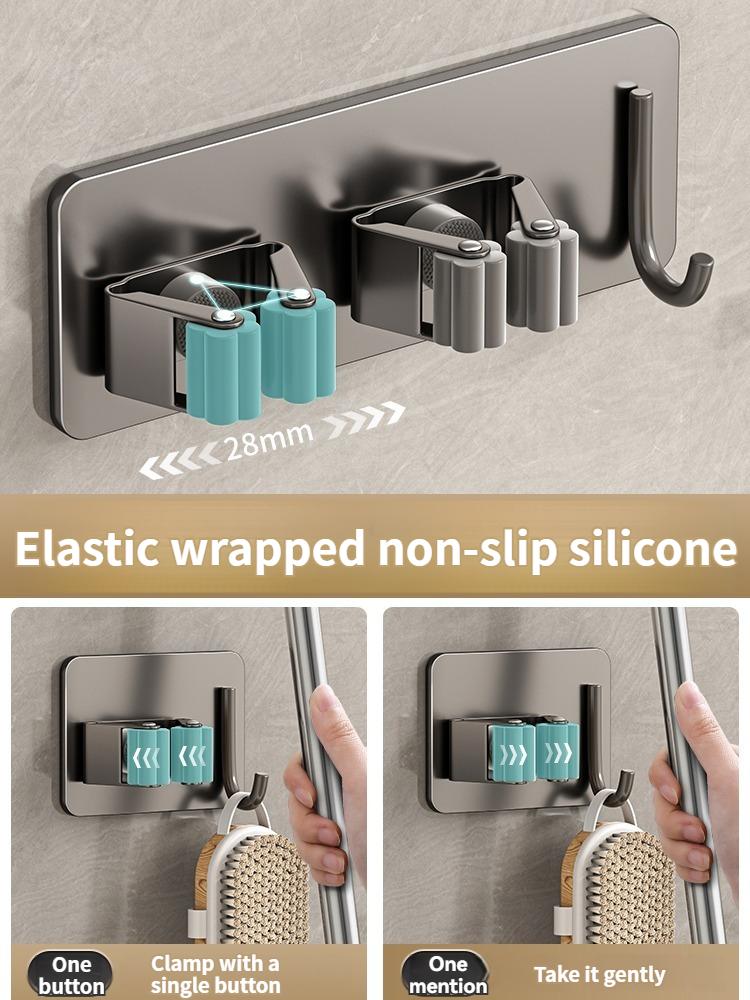 Без сверления настенный органайзер для швабры самоклеящиеся держатели для швабры и метлы для ванной комнаты крючки для вешалки материал алюминий 304 нержавеющая сталь