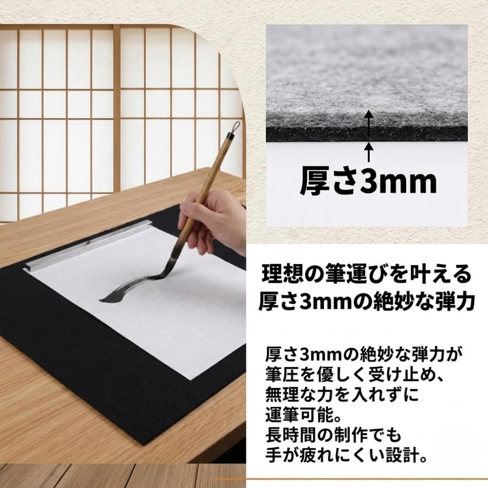 ideastore Calligraphy Underlay for Calligraphy Felt 3mm 40cm x Set of 2 Mat, Paper, Mat, Thick, 60cm, (Gray)